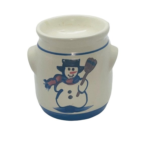 M.A. Hadley Art Pottery STYLE Snowman Candle Tart Warmer Burner Winter 5" - Picture 1 of 4